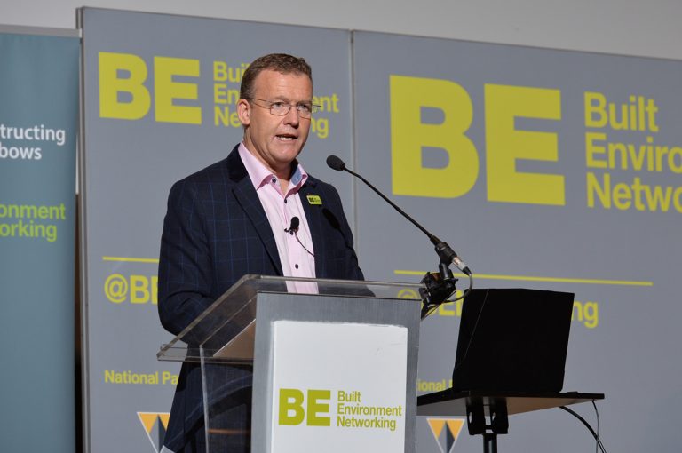 Phil Laycock of Built Environment Networking Construction Frameworks Conference, Kensington Town Hall. 02.10.19