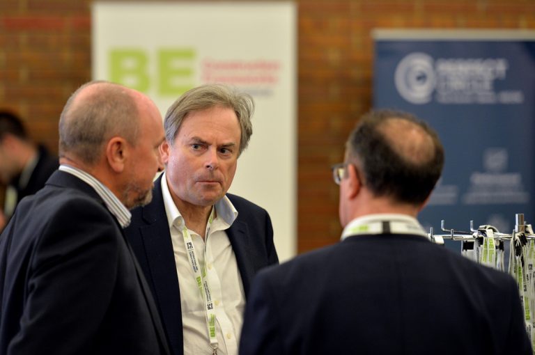 Attendee's discuss the day Construction Frameworks Conference, Kensington Town Hall. 02.10.19