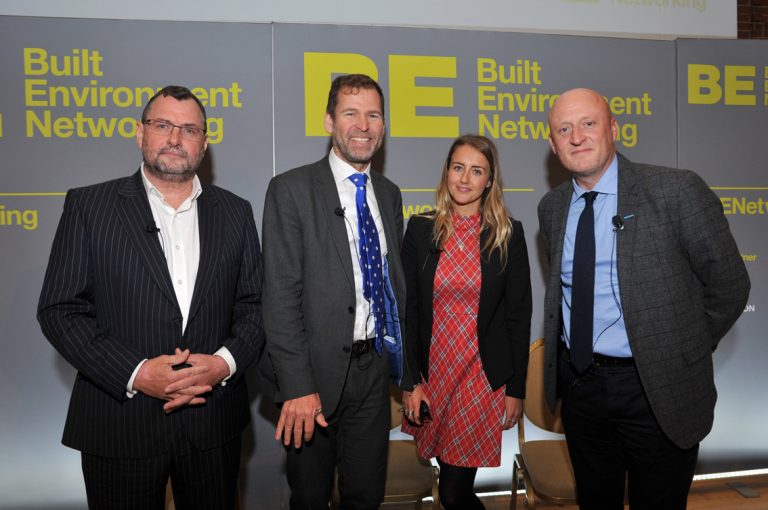 Gerard Toplass, Emma Hesbrook, Steve Howell and Adam Smith at Construction Frameworks Conference, Kensington Town Hall. 02.10.19