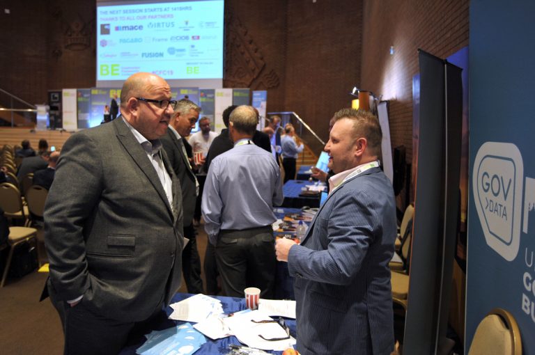 Attendee's from Frameworks converse over the day of networking Construction Frameworks Conference, Kensington Town Hall. 02.10.19