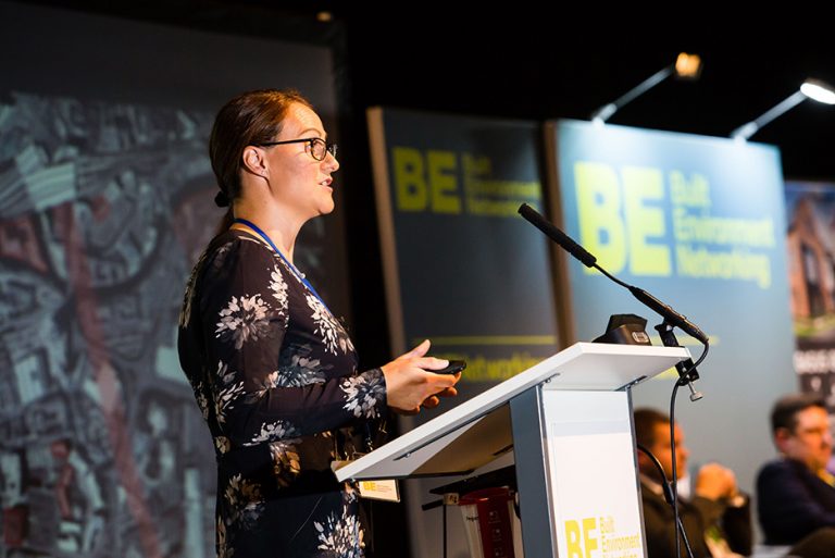 Angela Barnacle of Leeds City council addresses the crowd at West Yorkshire Economic Growth Conference 2018