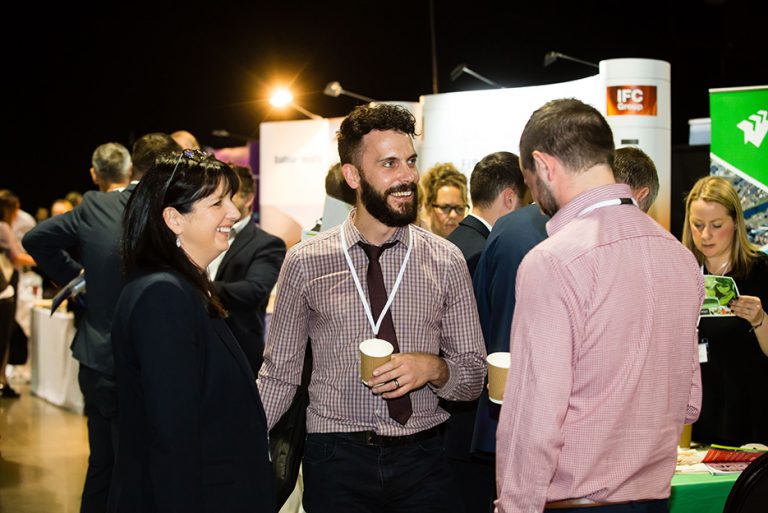 Attendees at West Yorkshire Economic Growth Conference 2018 in front of the IFC Stand