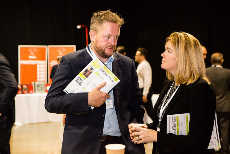 Attendee's discuss at West Yorkshire Economic Growth Conference 2018