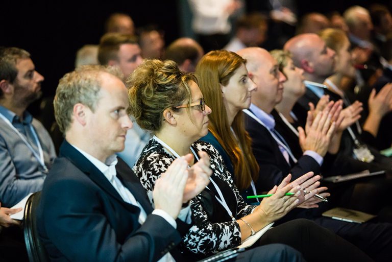 Attendee's on the front row of West Yorkshire Economic Growth Conference 2018