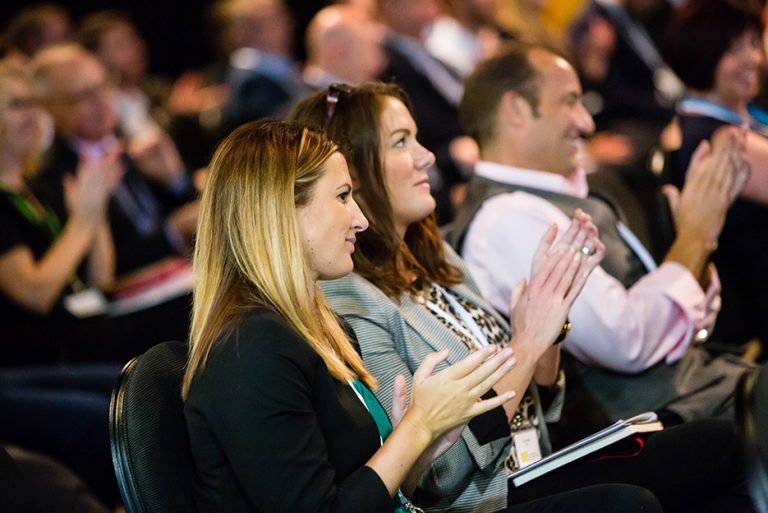 Attendees watch on as The panel answers questions