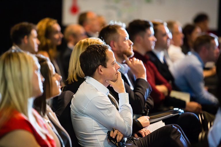 Attendees watch the speakers at West Yorkshire Economic Growth Conference 2018