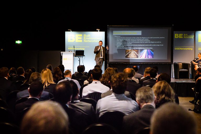 Phil Forster of Leeds Bradford Airport addresses the crowd at West Yorkshire Economic Growth Conference 2018