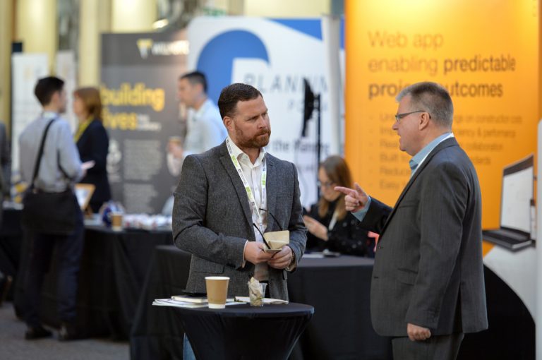 Attendee's converse at the conference 2019