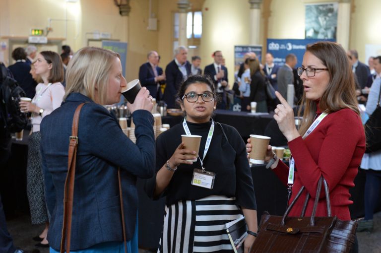 Attendee's discuss the day West of England Development Conference, Bristol.08.10.19