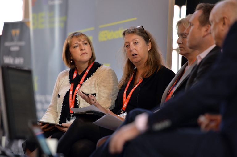 Councillor Dine Romero makes a point at West of England Development Conference, Bristol.08.10.19