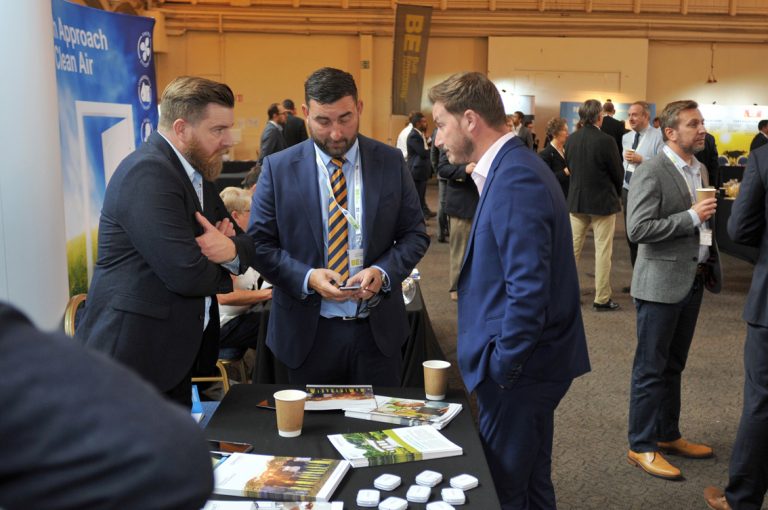 Attendee's swap business cards and network at West of England Development Conference, Bristol.08.10.19