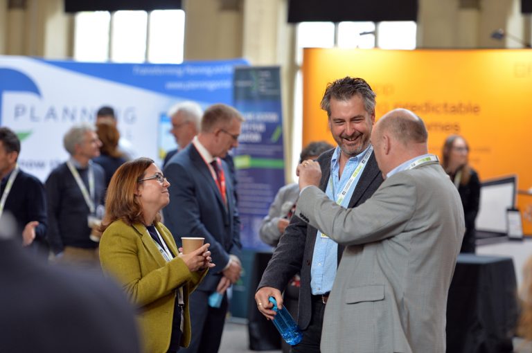 Attendee's discuss how the day was going at West of England Development Conference, Bristol.08.10.19