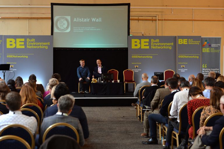 Phil Laycock Leads the Question panel for Alistair Wall of Bristol City Youth Council West of England Development Conference, Bristol.08.10.19