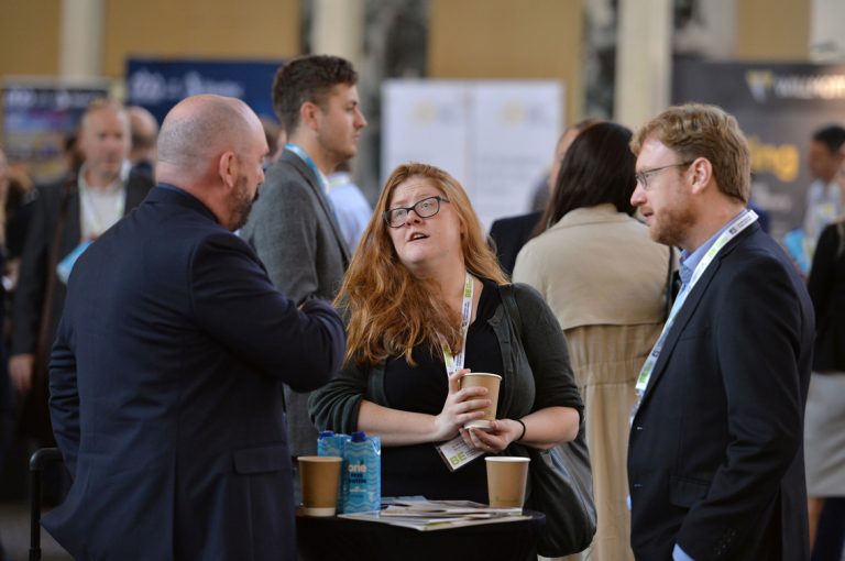 Attendee's discuss how the day is goingWest of England Development Conference, Bristol.08.10.19