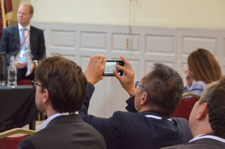 Dublin Development Plans 2018 an attendee takes a picture