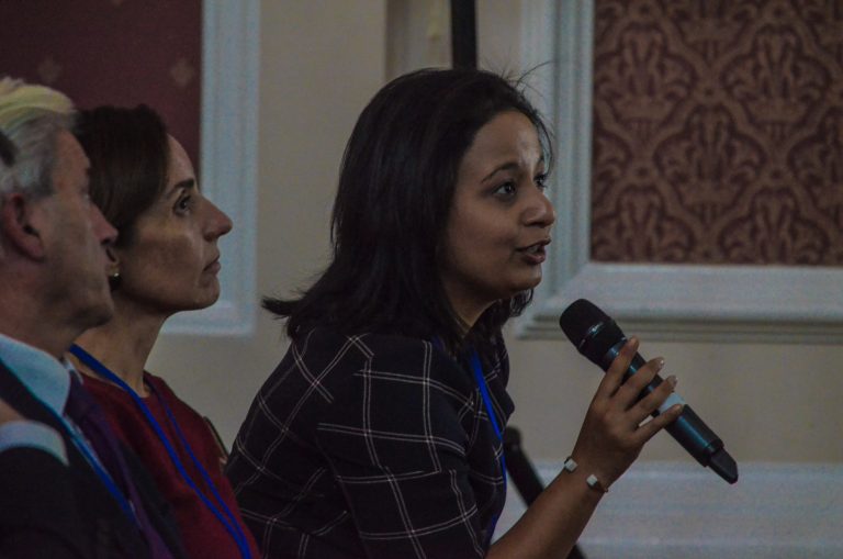 Attendee asks the speakers a question at Cambridge Development Plans 2018