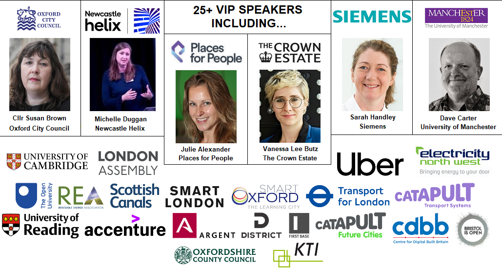 Smart Cities Speakers Crown Estate Oxford Places for People Siemens Sarah District Technologies Argent London Scottish Canals