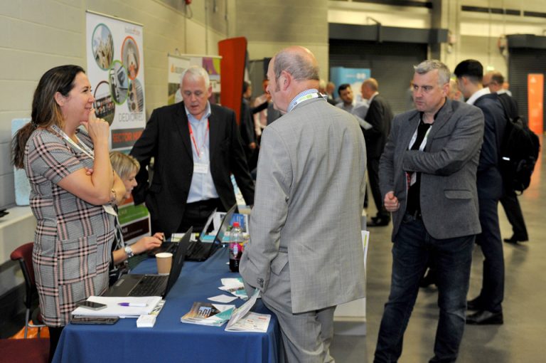 Attendees-inspect-the-stands-at-Manufacturing-Conference-Exhibition-2019