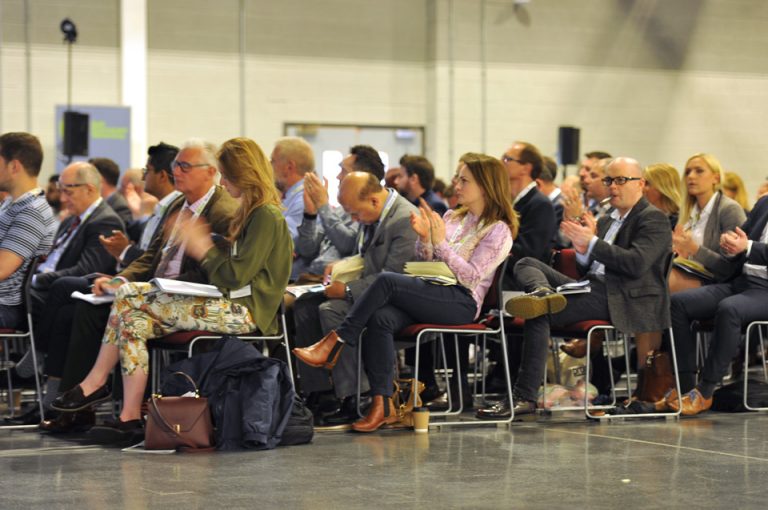 The crowd watching Manufacturing Conference & Exhibition 2019