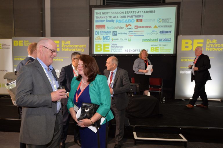 The stage and networking at Offsite Manufacture Exhibition & Conference 2019