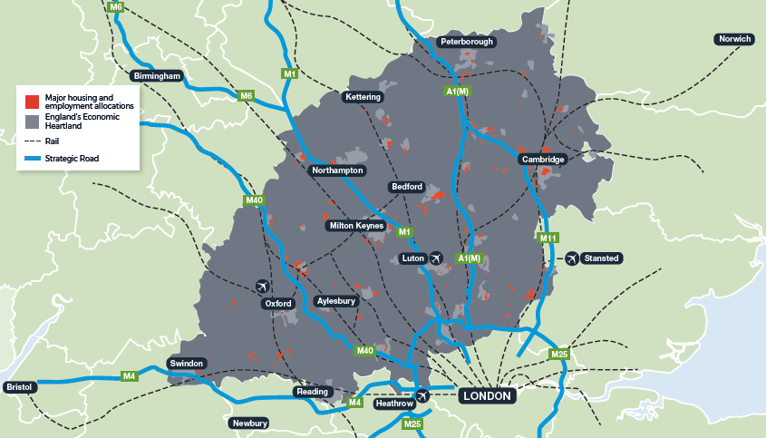 Proposed Arc Corridor Cambridge Milton Keynes Development