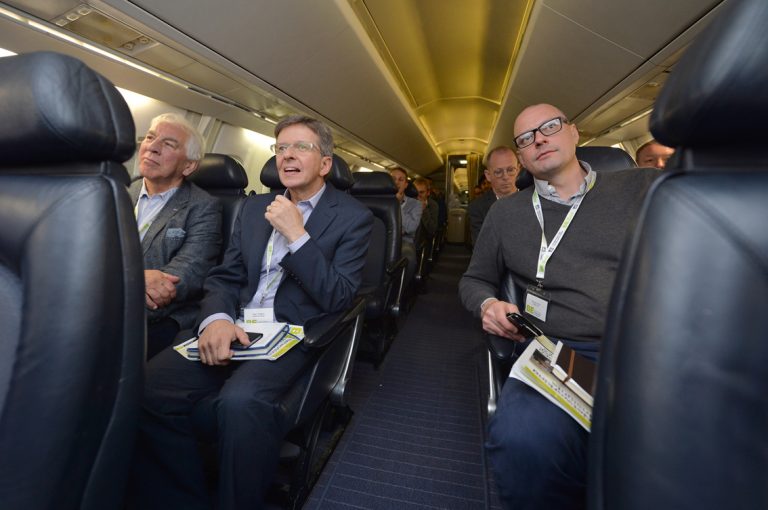 attendee's take a seat inside Concorde