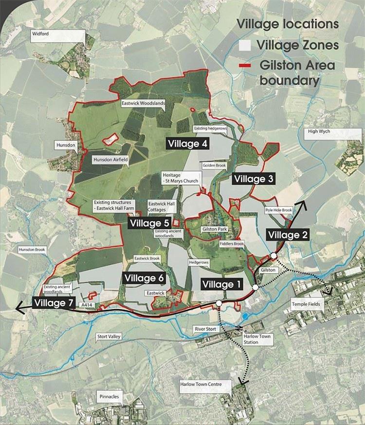 Gilston Park 2 Estate Hertfordshire County Council Harlow Map Housing Residential Development