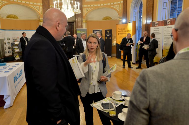 Attendee's discuss the events of the day North West Development Confernce, Liverpool.10.12.19