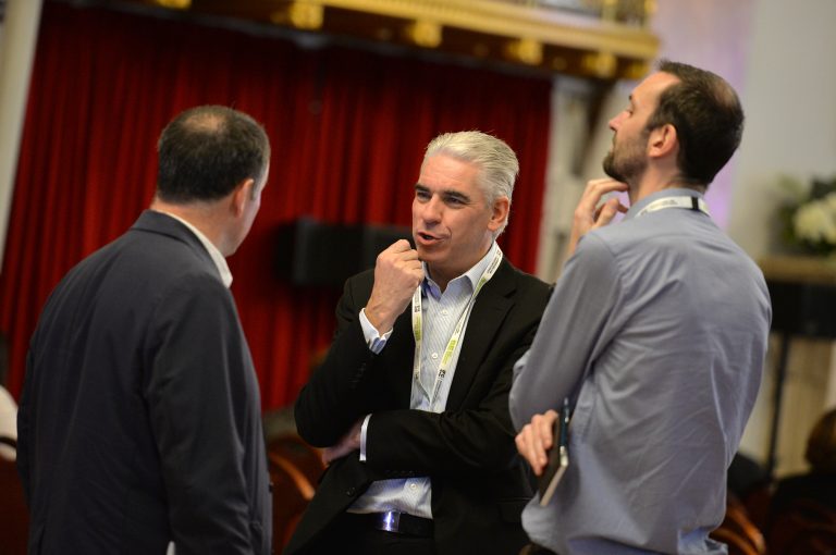 Attendee's discuss the networking opportunities at North West Development Confernce, Liverpool.10.12.19