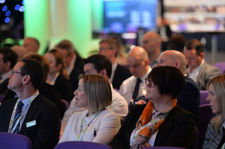 Attendee's watch the first panel discuss the future and present of Scotland