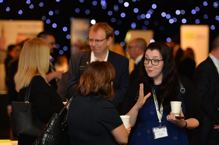 Attendee's discuss business at Scotland Development Conference