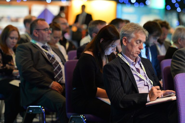 Attendee's watch the Investing in Scotland Panel at Scotland Development Conference 2019