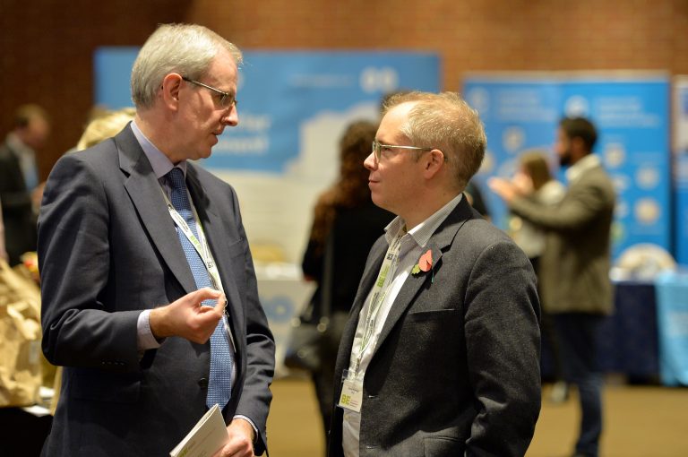 Attendee's discuss business High Streets Development Conference. 30.10.19