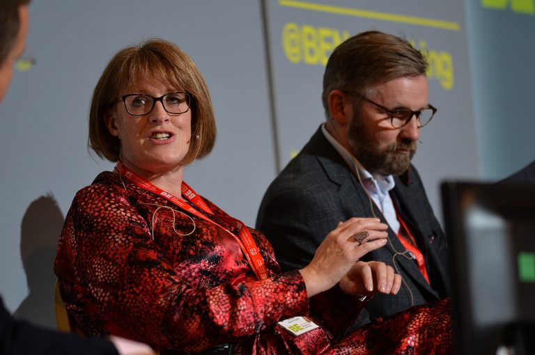 Liz Lowe answering a question at High Streets Development Conference. 30.10.19
