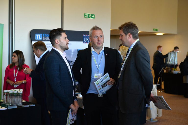 Attendee's discuss the day at Sheds and Logistics 2019