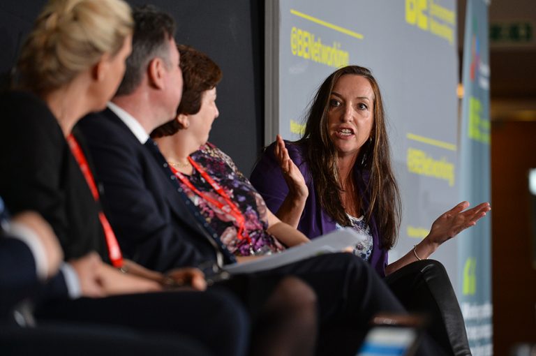 Kate Lester of Diamond Logistics answers a question on the panel at Sheds and Logistics 2019