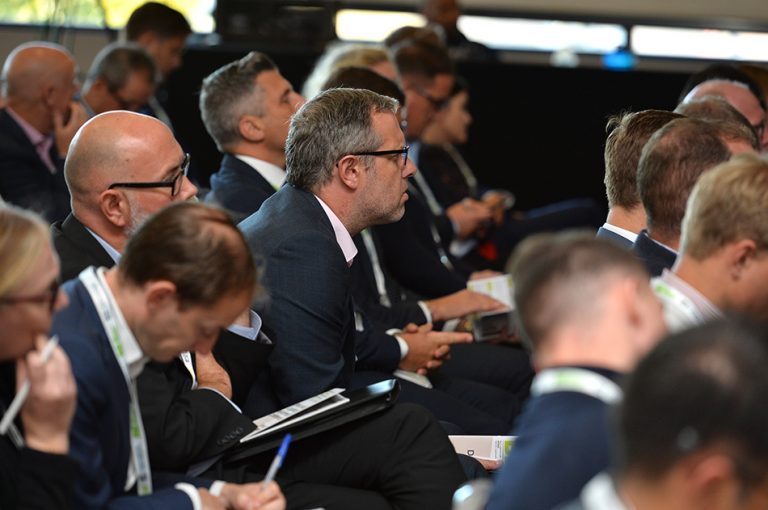 Attendee's watch the speakers present at Sheds and Logistics 2019